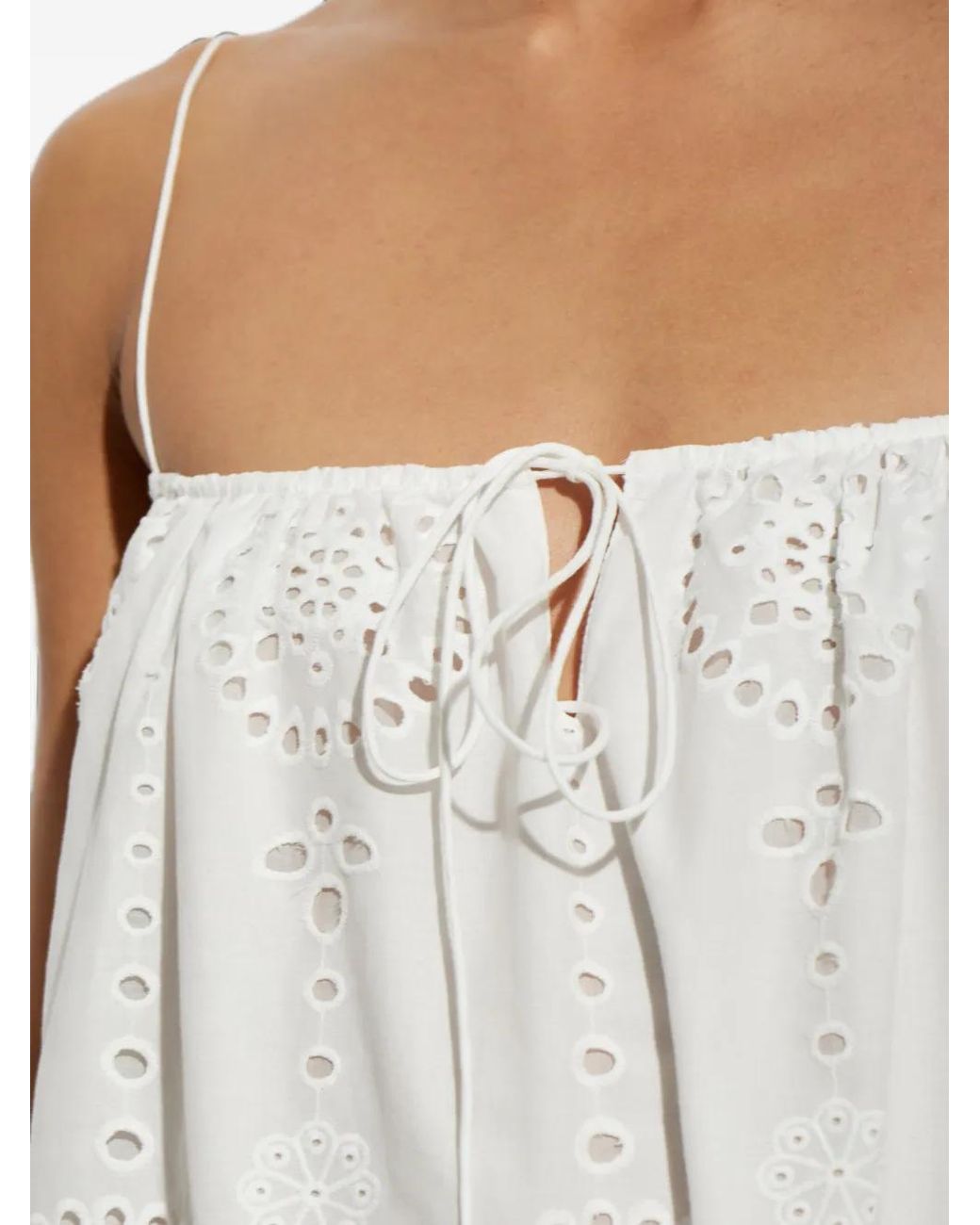Matteau White Broderie Cami Midi Dress