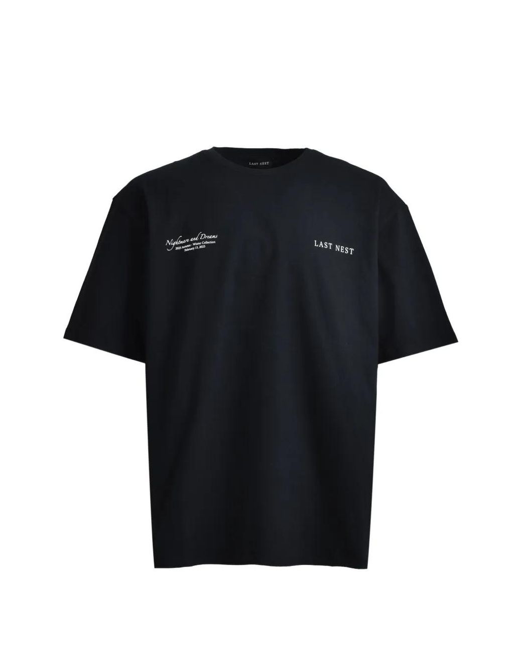 LAST NEST Black Nightmares And Dreams Graphic-Print T-Shirt for men