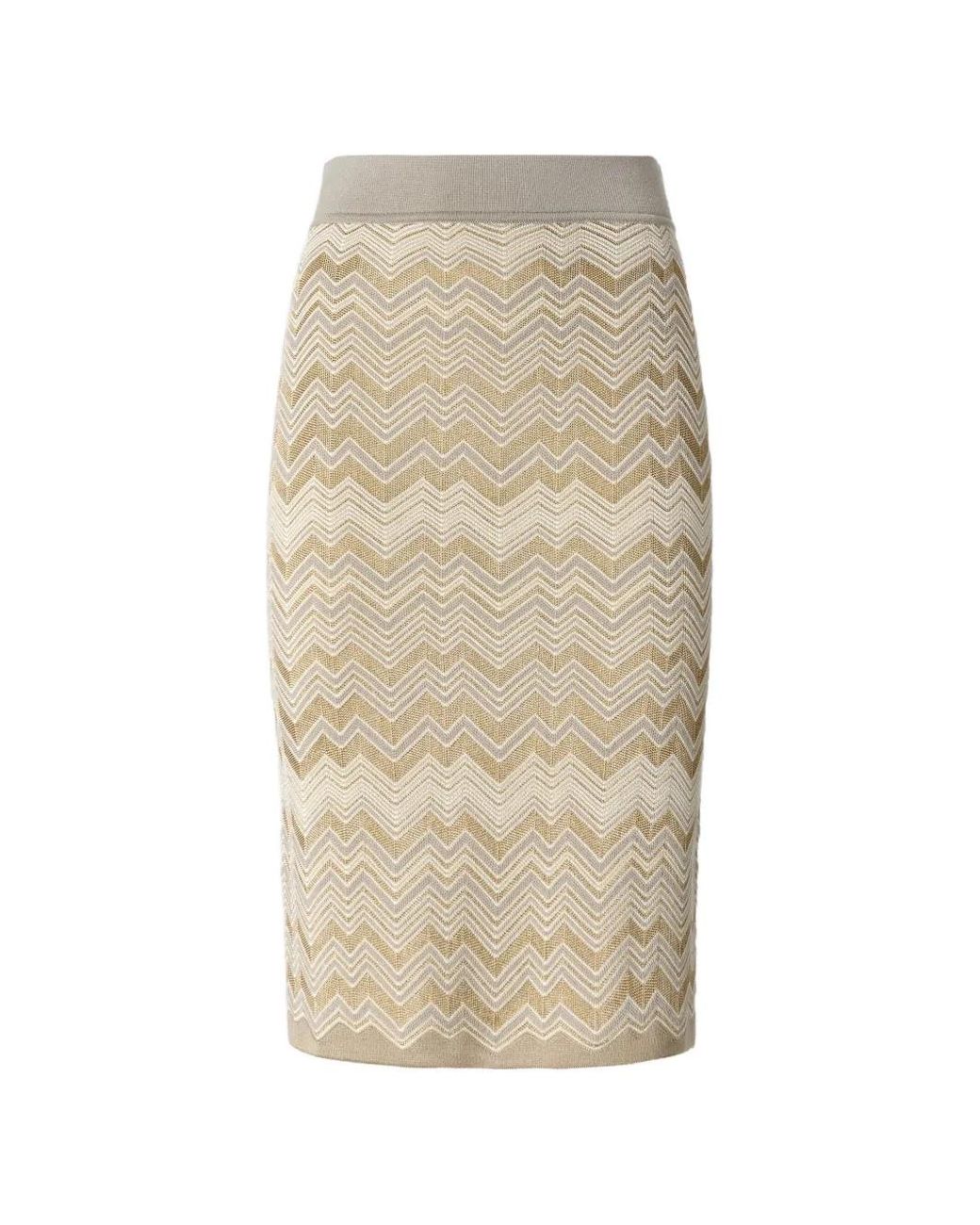 Missoni Natural Chevron Wool And Viscose Mini Skirt