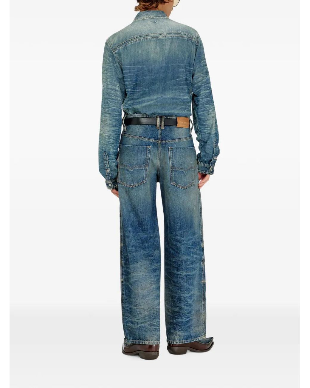 DIESEL Blue Relaxed High Waist 1982 D-Hakou Jeans for men