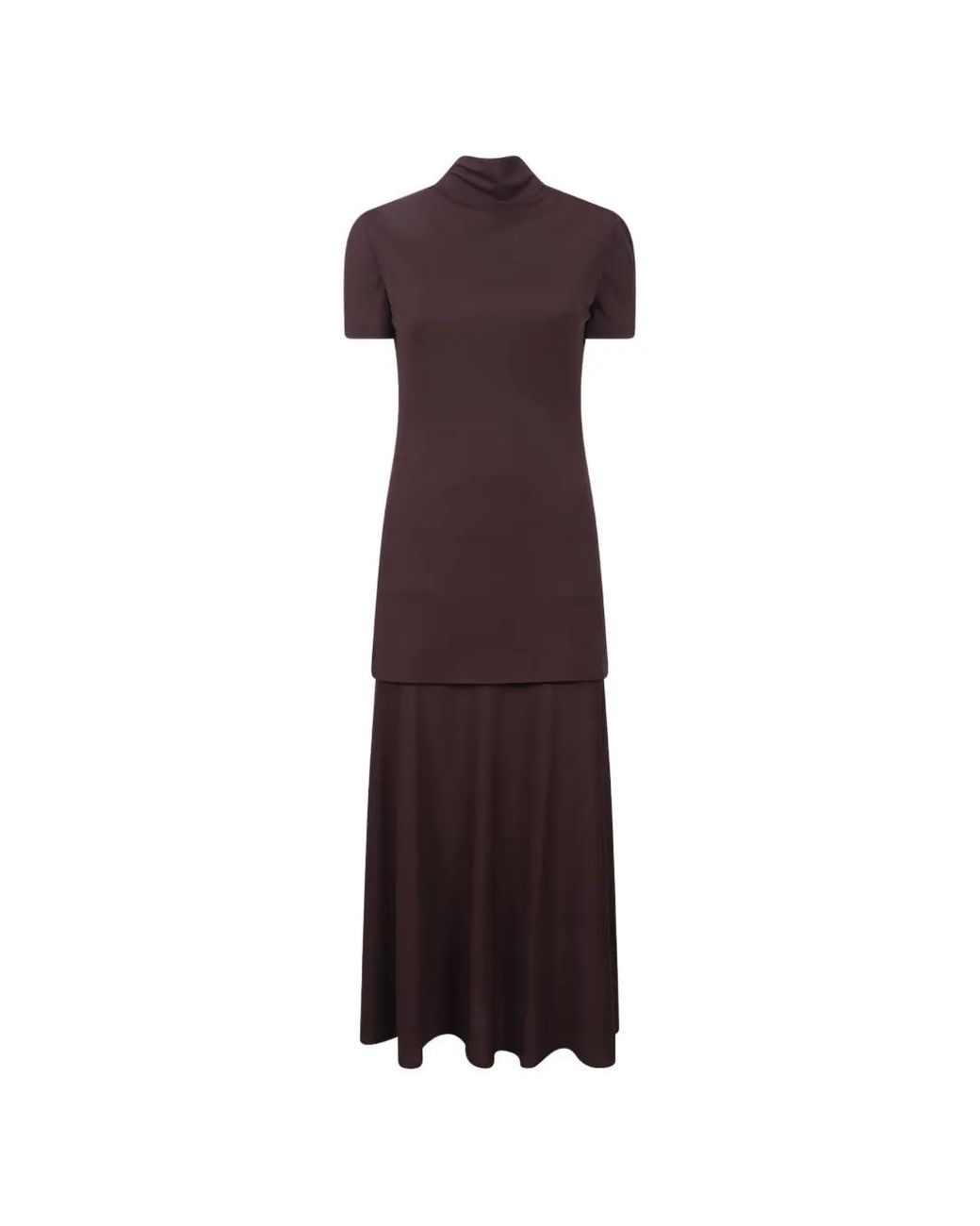 Jil Sander Purple Fluid Viscose High-Neck Dress