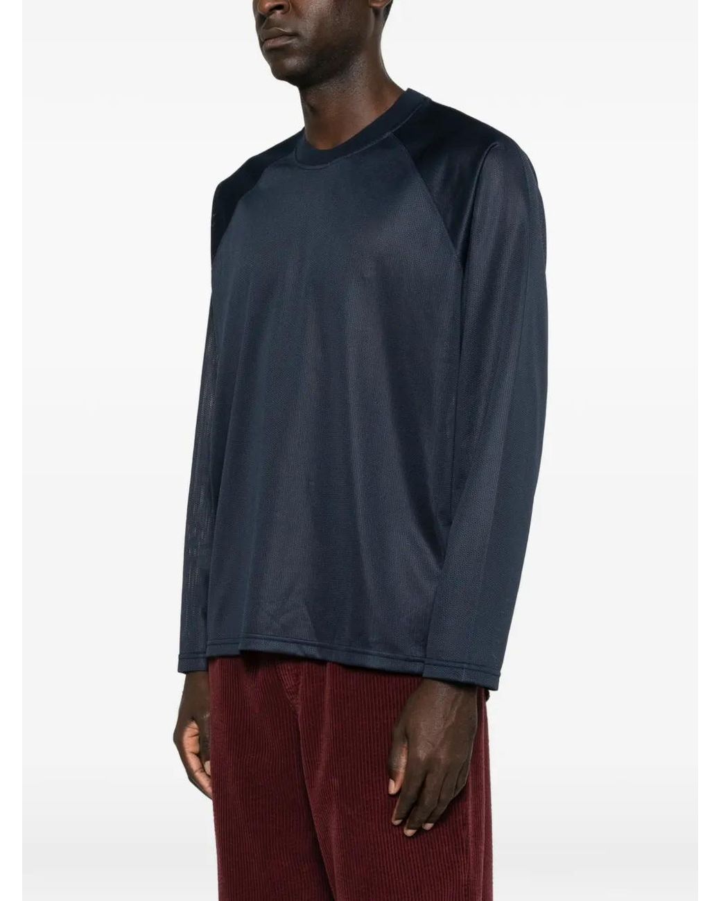 Arte' Blue Logo-Print Long-Sleeve T-Shirt for men