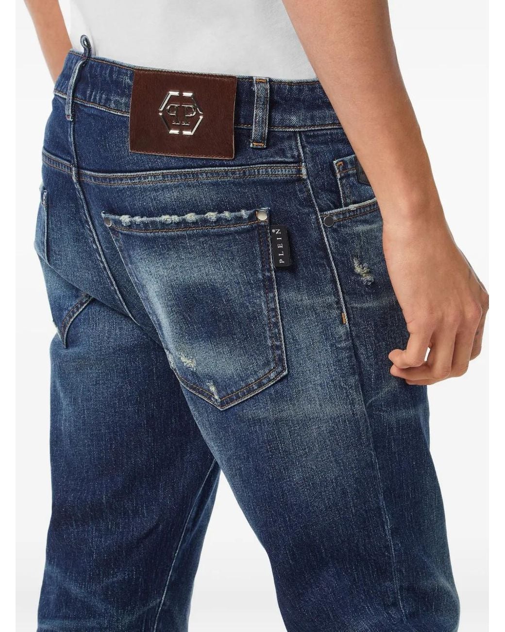 Philipp Plein Blue 5-Pocket Super Straight Cut Jeans Pp for men
