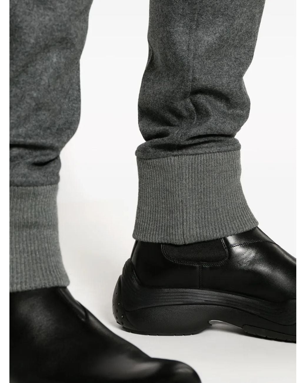 Jil Sander Gray Elasticated-Waistband Wool Track Pants for men