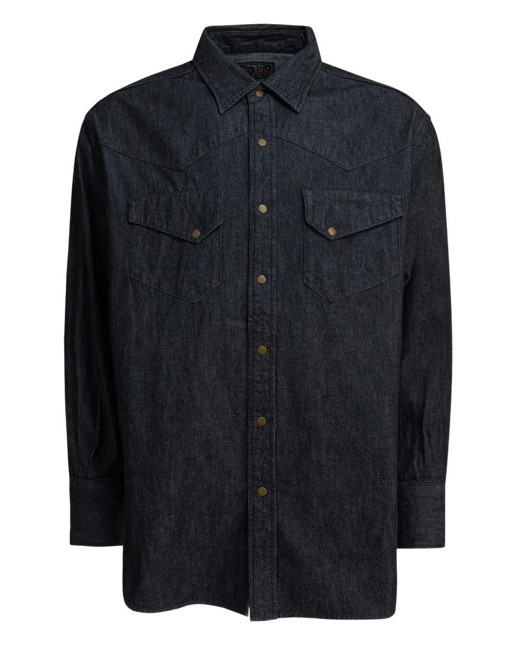 Beams Plus Blue Poocket Button Denim Shirt for men