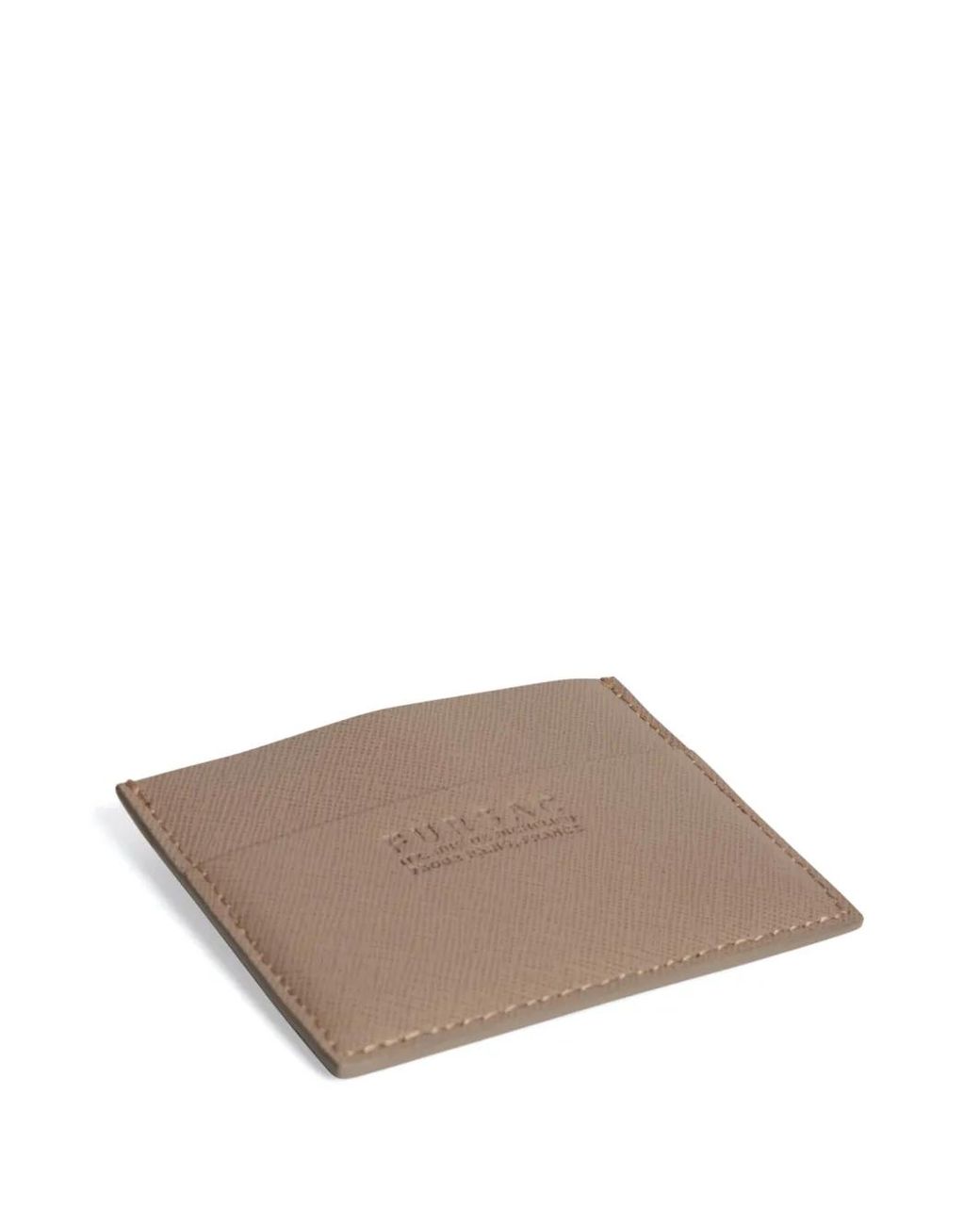 Fursac Brown Logo-Embossed Card Holder for men