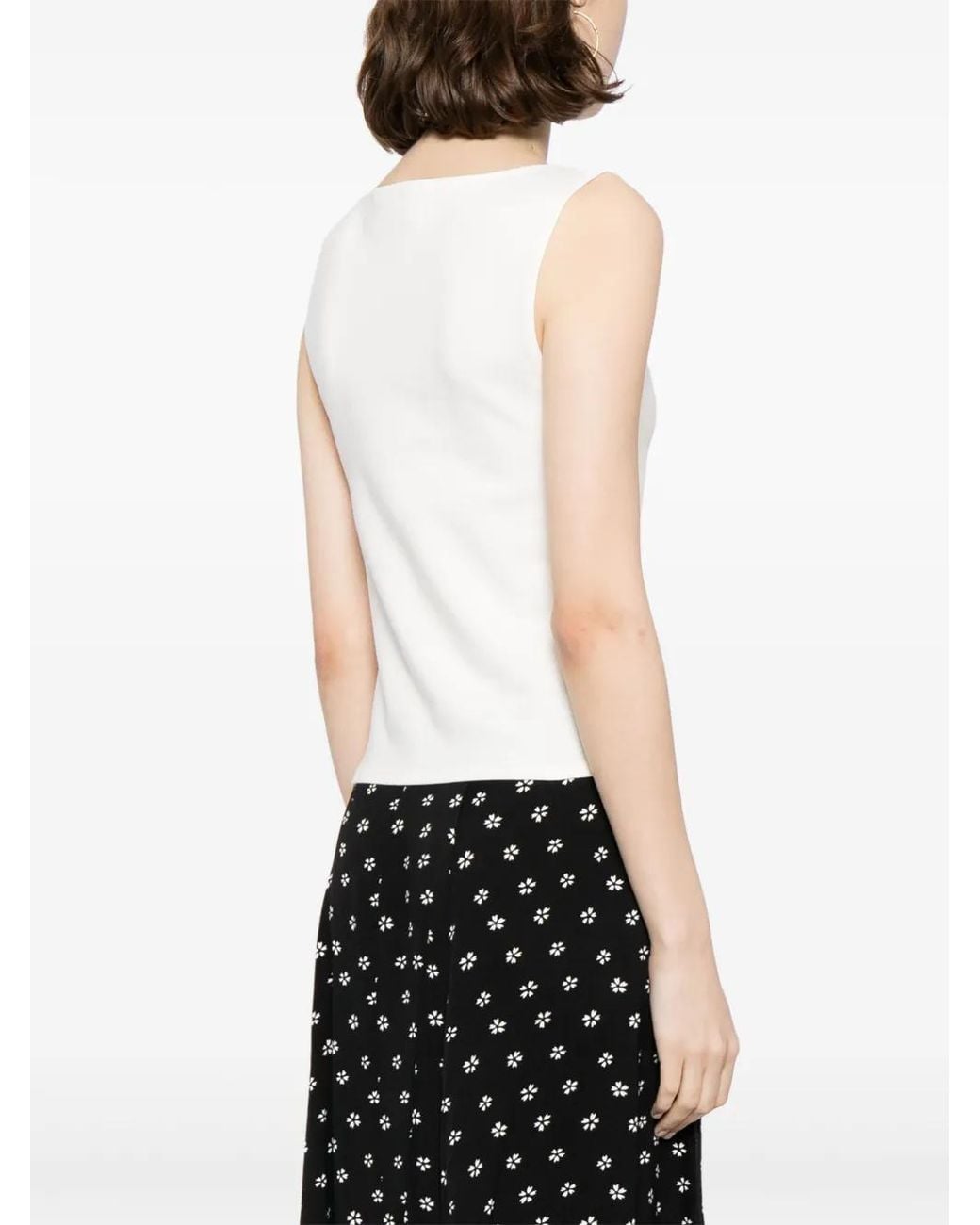 Reformation White Dusk Boat-Neck Top