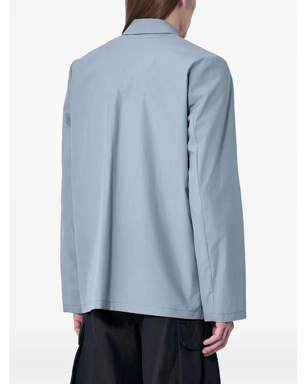 Rier Blue Flap-Pocket Cotton Shirt Jacket for men