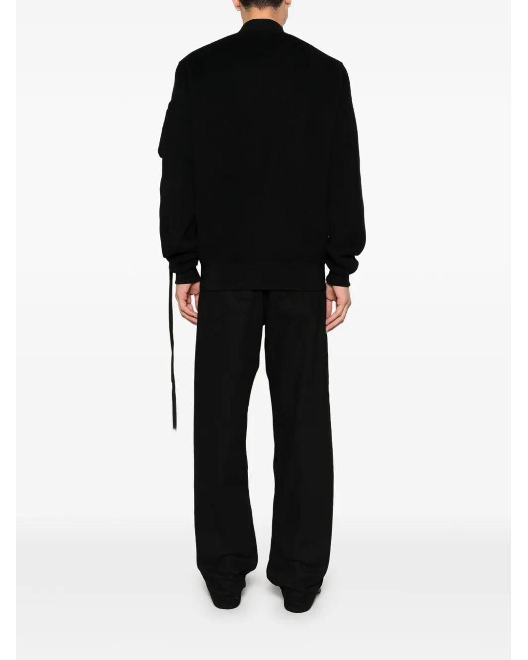 Ann Demeulemeester Black Dries Ribbed-Trim Zip-Up Bomber Jacket for men