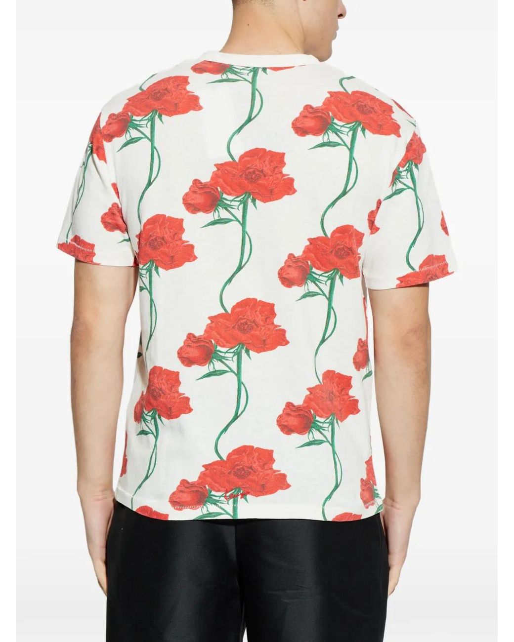 KENZO White Floral Print T-Shirt for men