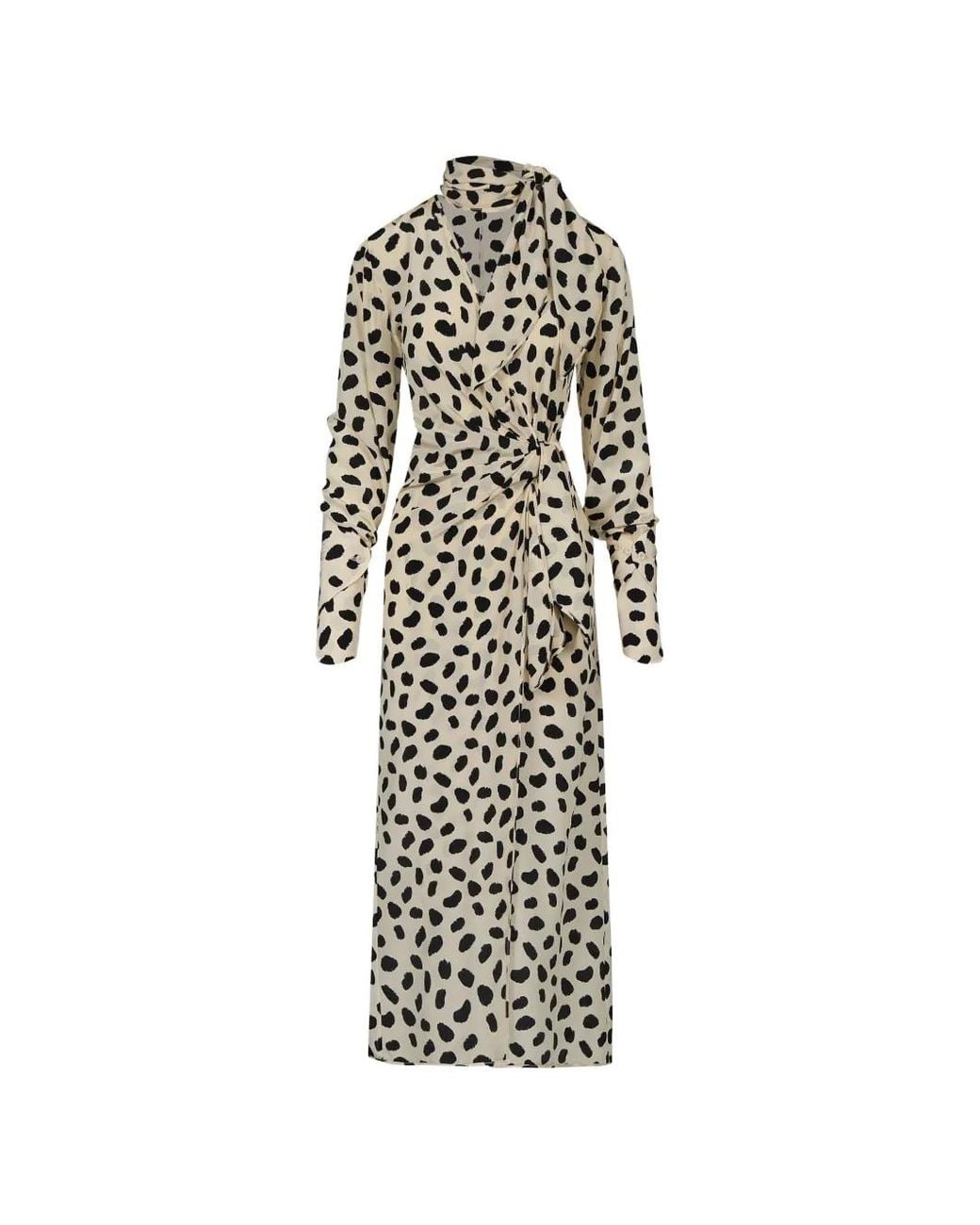 Johanna Ortiz White Ollantay Animal-Print V-Neck Midi Dress