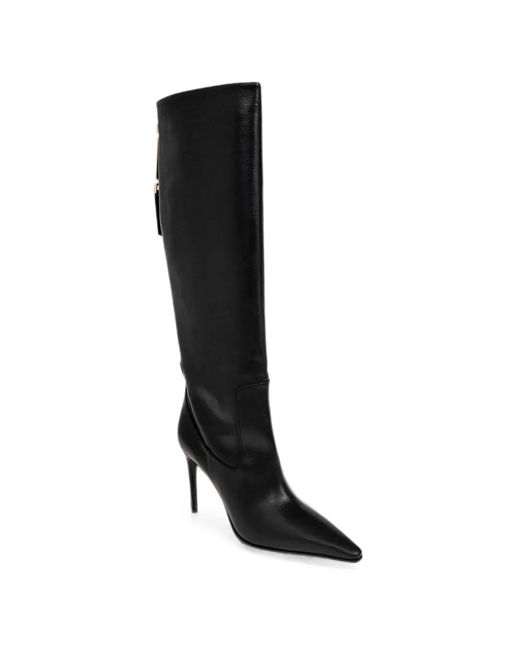 DSquared² Black Pointed-Toe Zip-Fastening Knee-High Boots