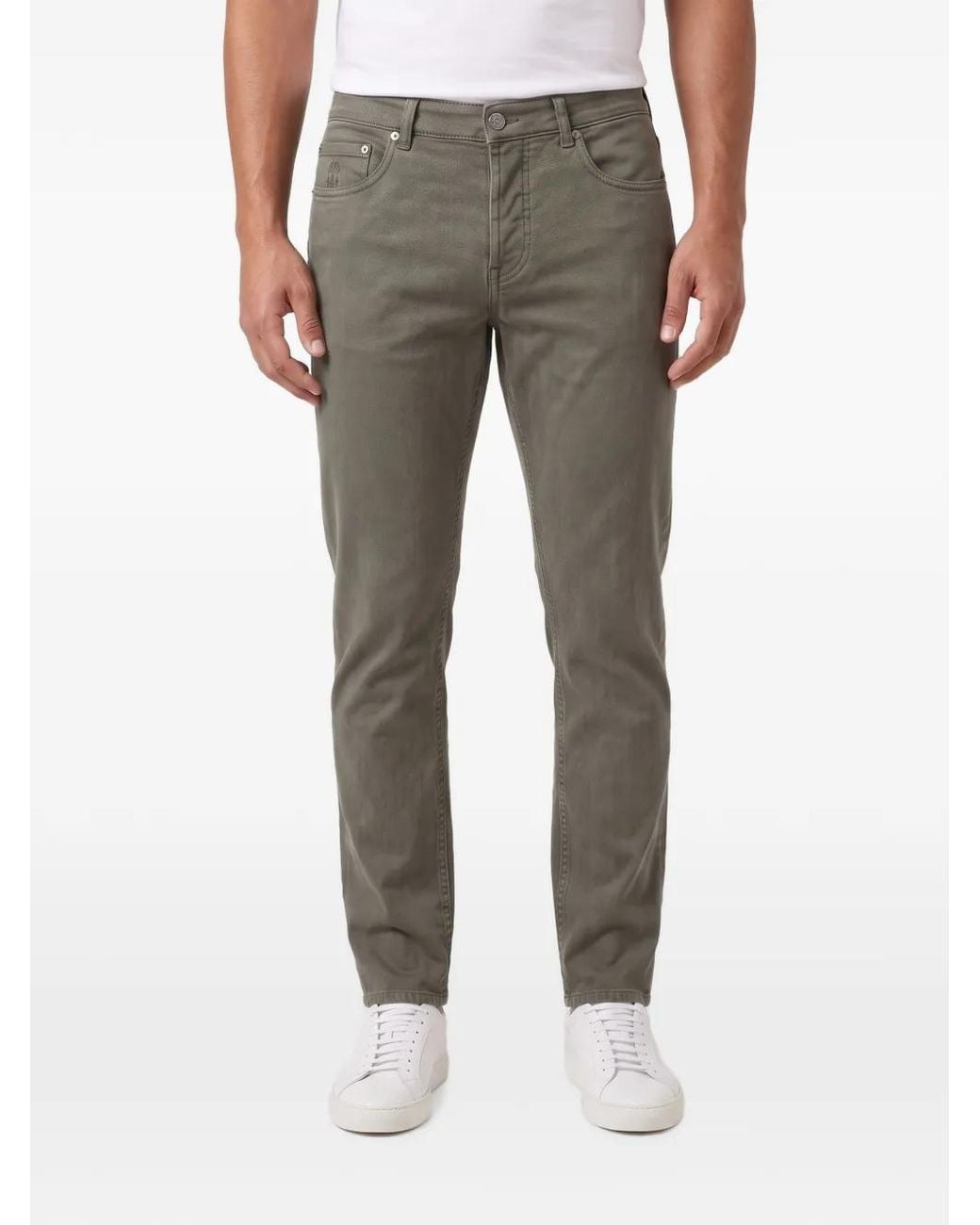 Brunello Cucinelli Gray Lightweight Denim Five-Pocket Trousers for men