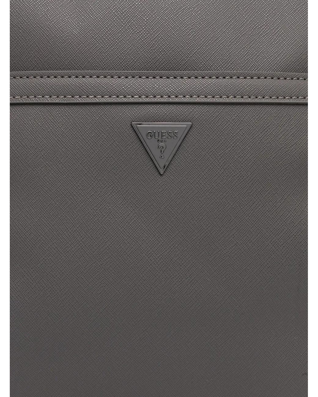 Guess Gray Certosa Saffiano Smart Crossbody Bag for men