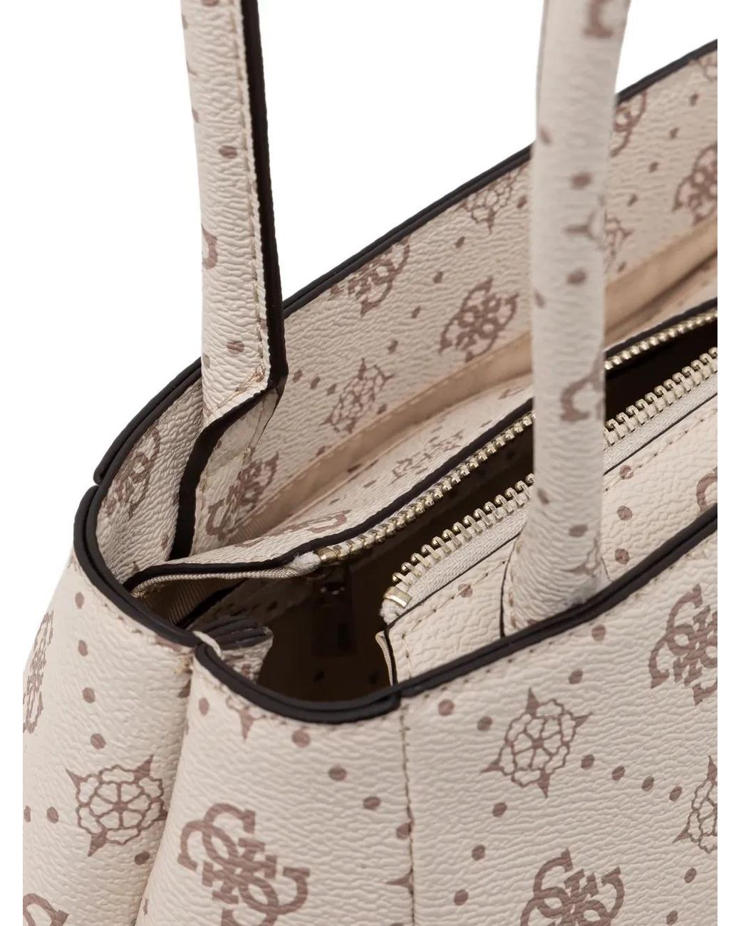 Guess Natural Monogram Pendant Tote Bag