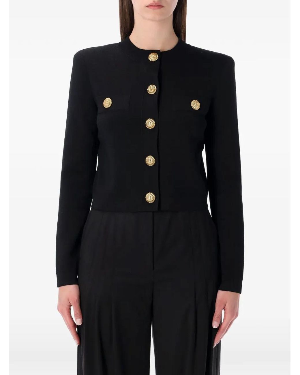 Balmain Button-Up Vest in het Black