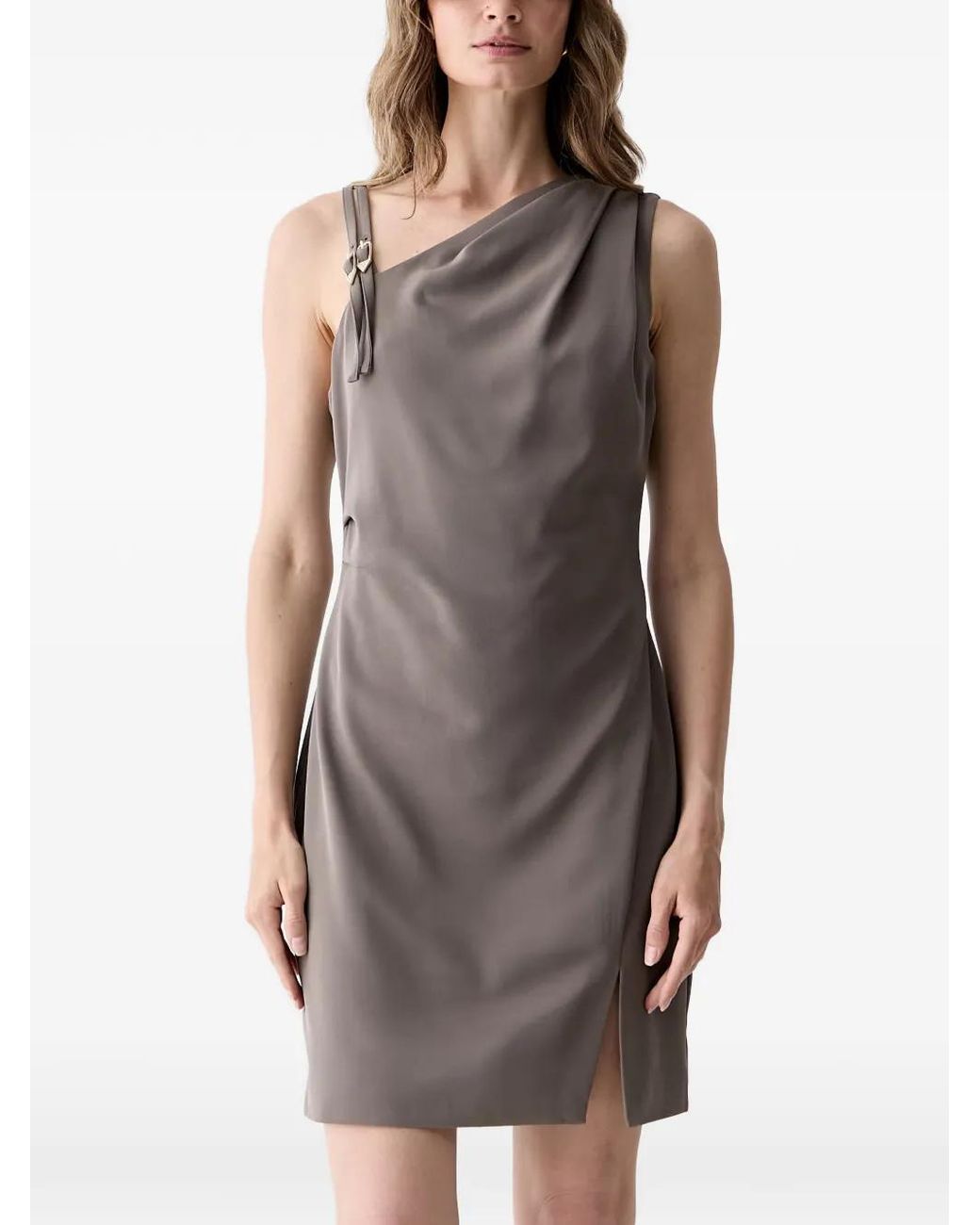 Guess Gray Livia Asymmetric Mini Dress