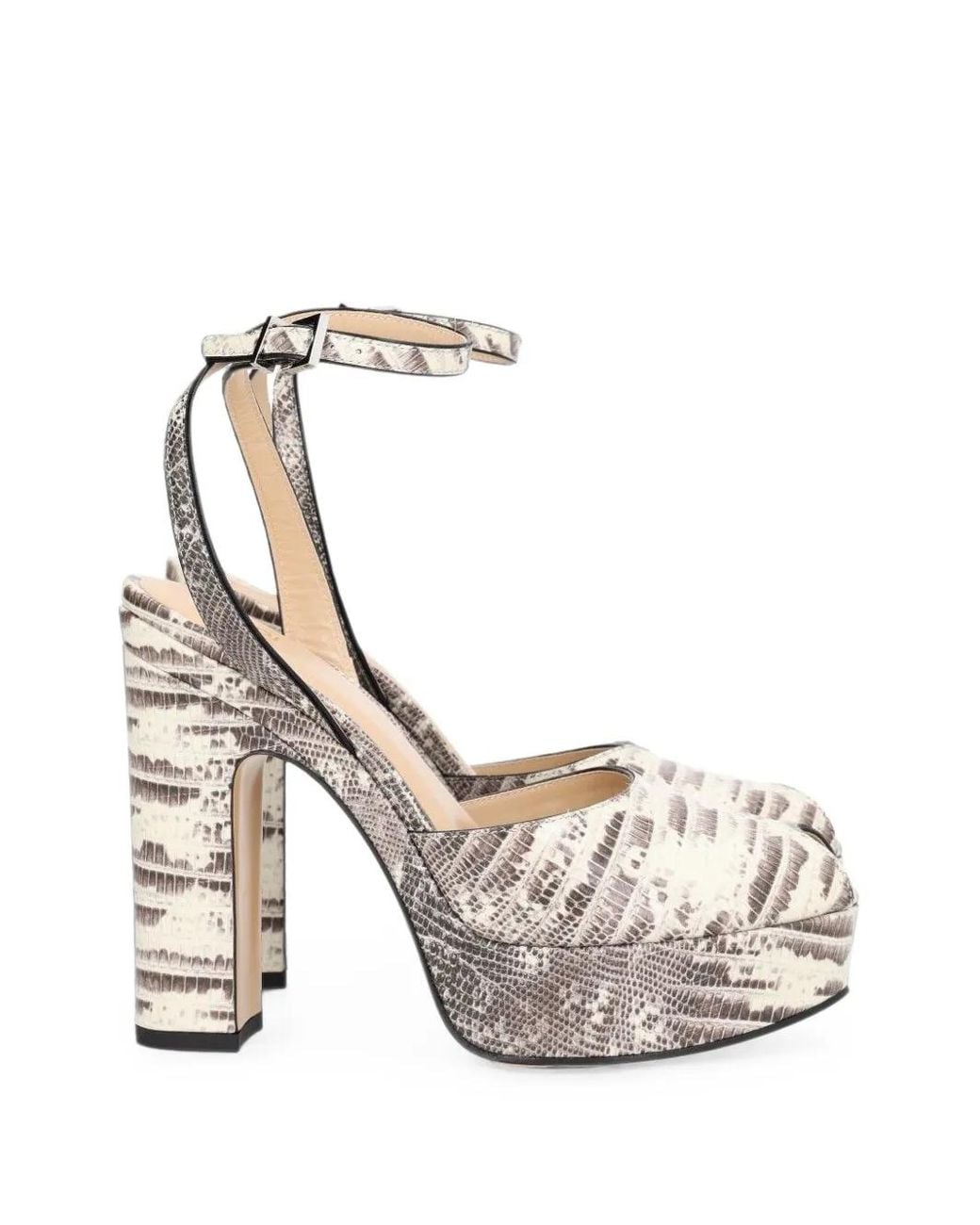 Fendi White After 9 Lizard-Effect Platform Sandals