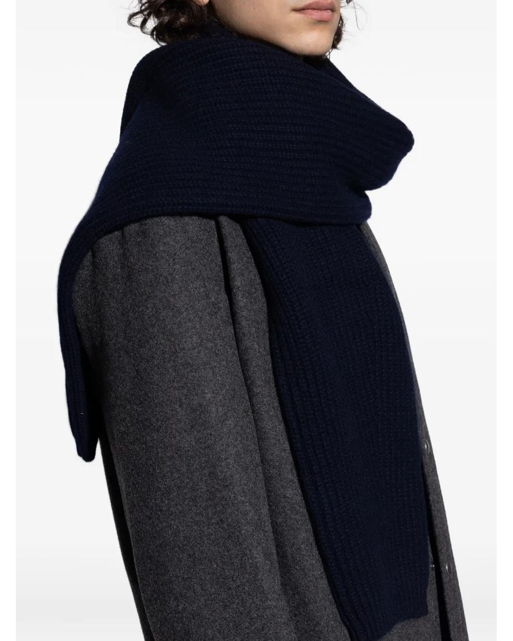 Lisa Yang Blue Ribbed Scarf for men