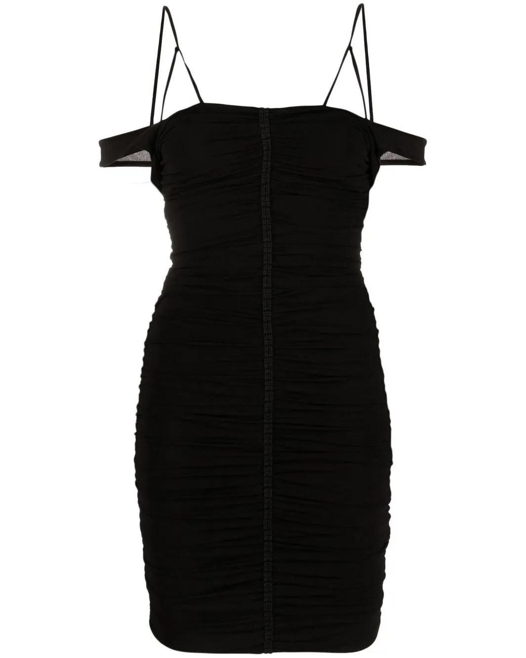 Givenchy Black Off-Shoulder Spaghetti-Strap Minidress