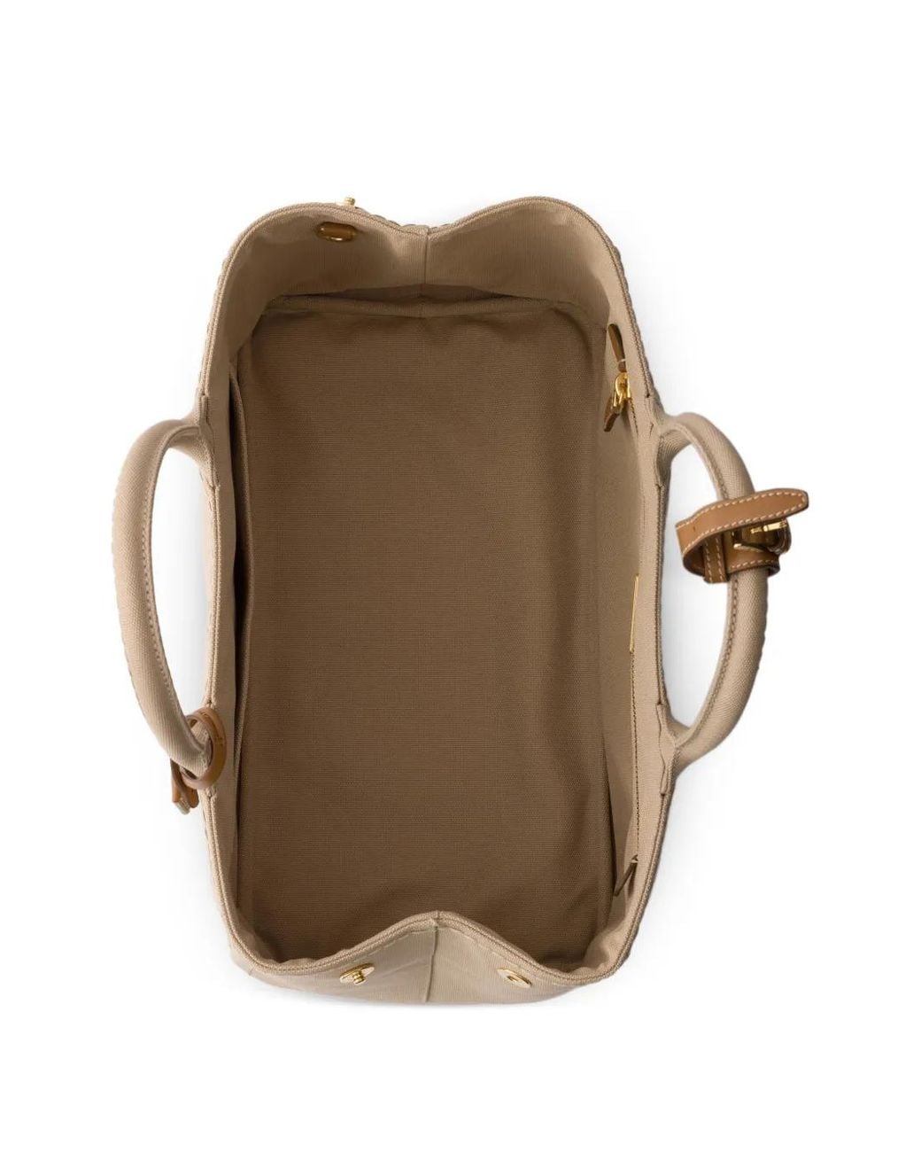 Prada Natural Jardinière Large Cotton Canvas Handbag