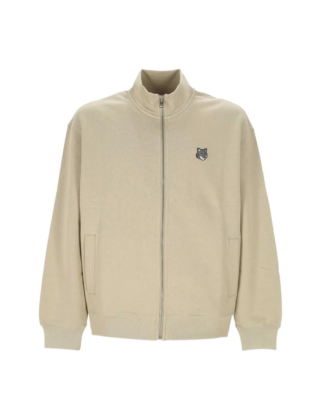 Maison Kitsuné Natural Maison Kitsuné Fox Head Zipped Comfort Sweatshirt for men