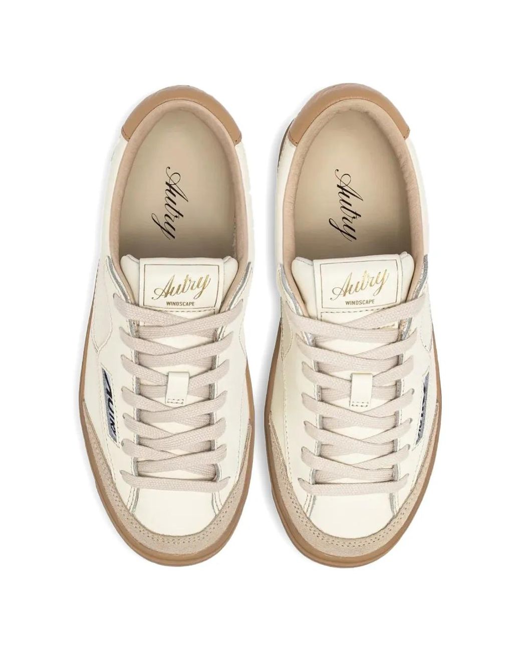 Autry White Windscape Logo-Patch Leather Sneakers for men