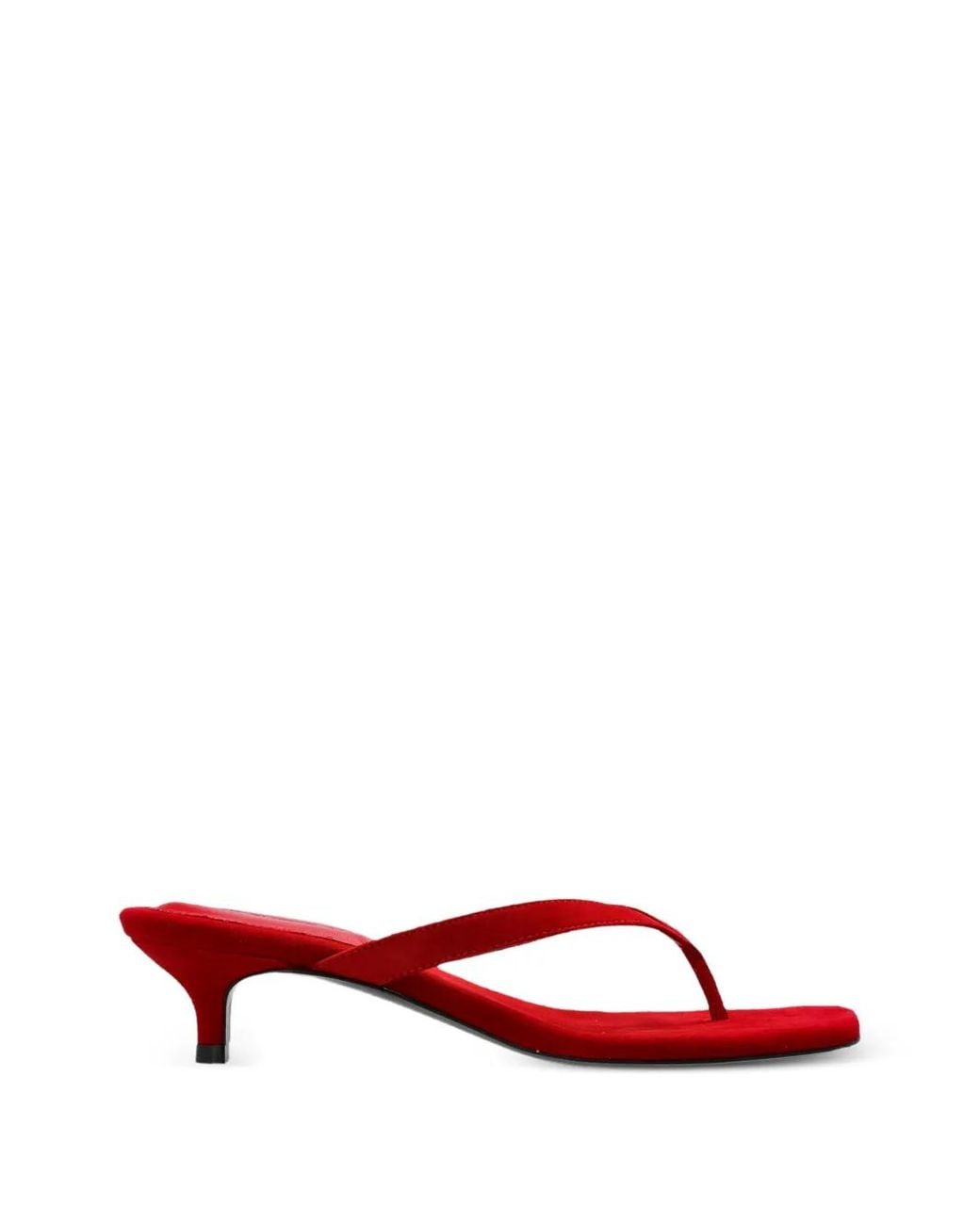 Black Suede Studio Red Kendal 35 Thong-Strap Heeled Sandals