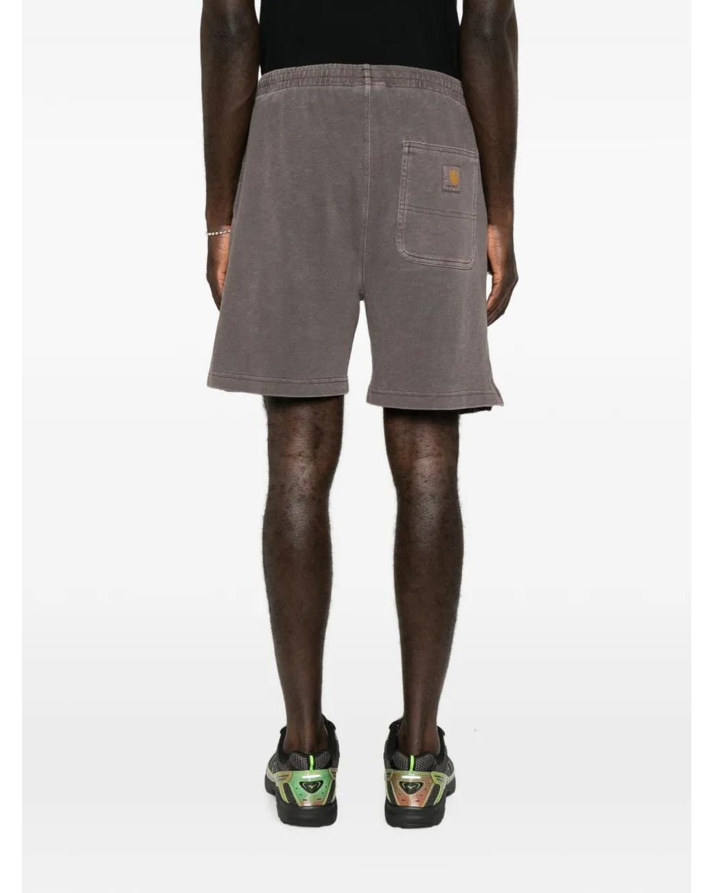 Carhartt Gray Harper Logo-Patch Shorts for men