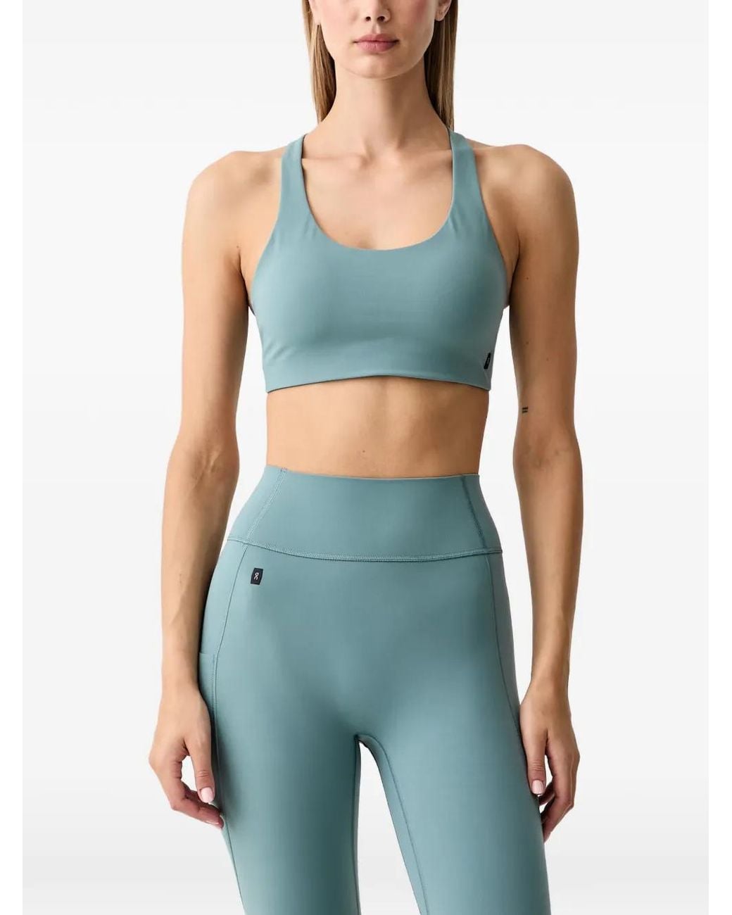 On Shoes Blue Racerback Sports Bra