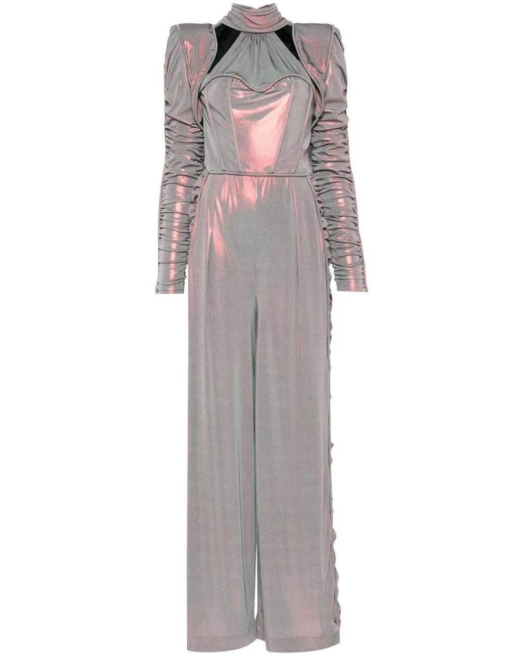 MITILIANE COUTURE Gray Holographic Jumpsuit