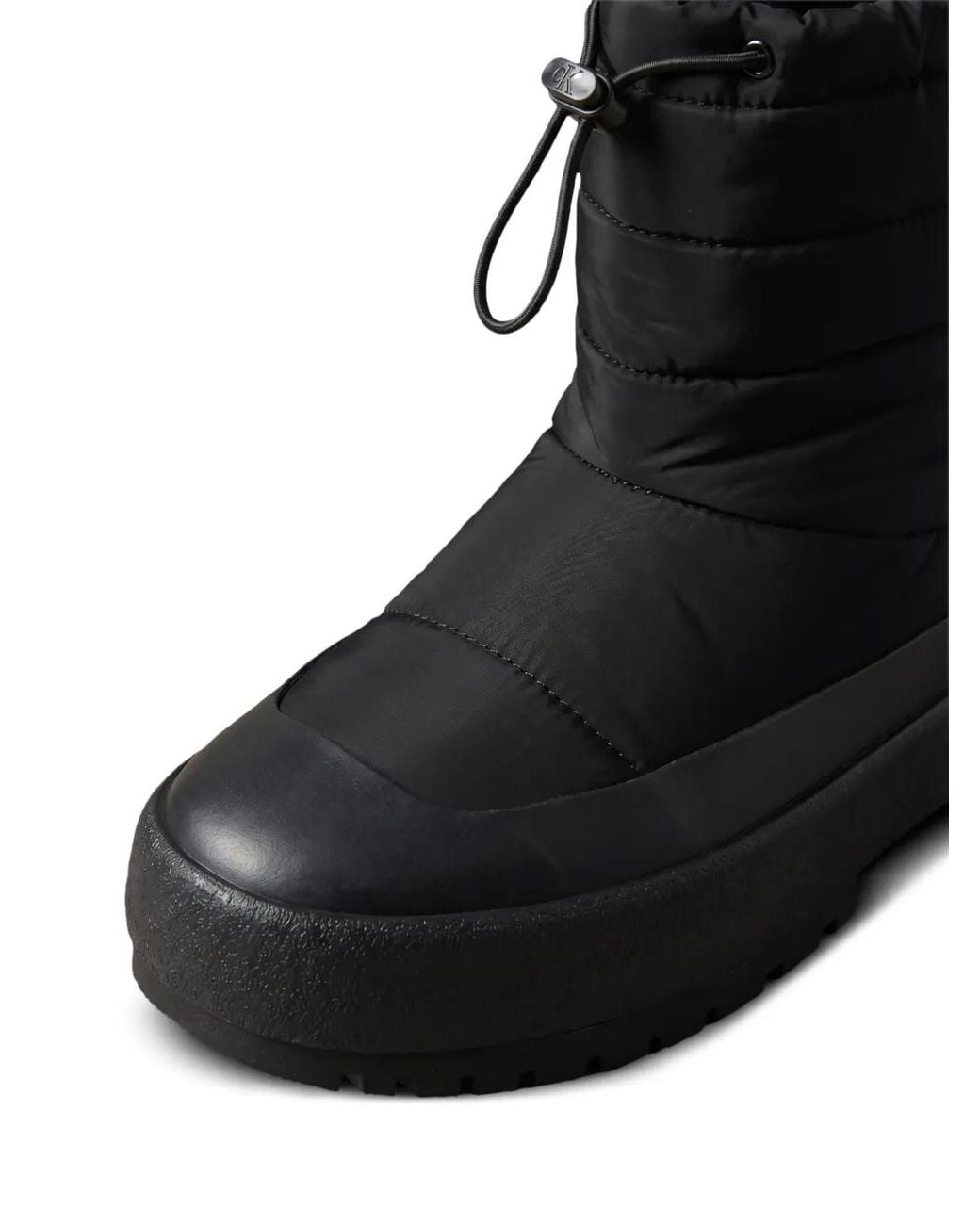 Calvin Klein Black Quilted Drawstring Rain Boots