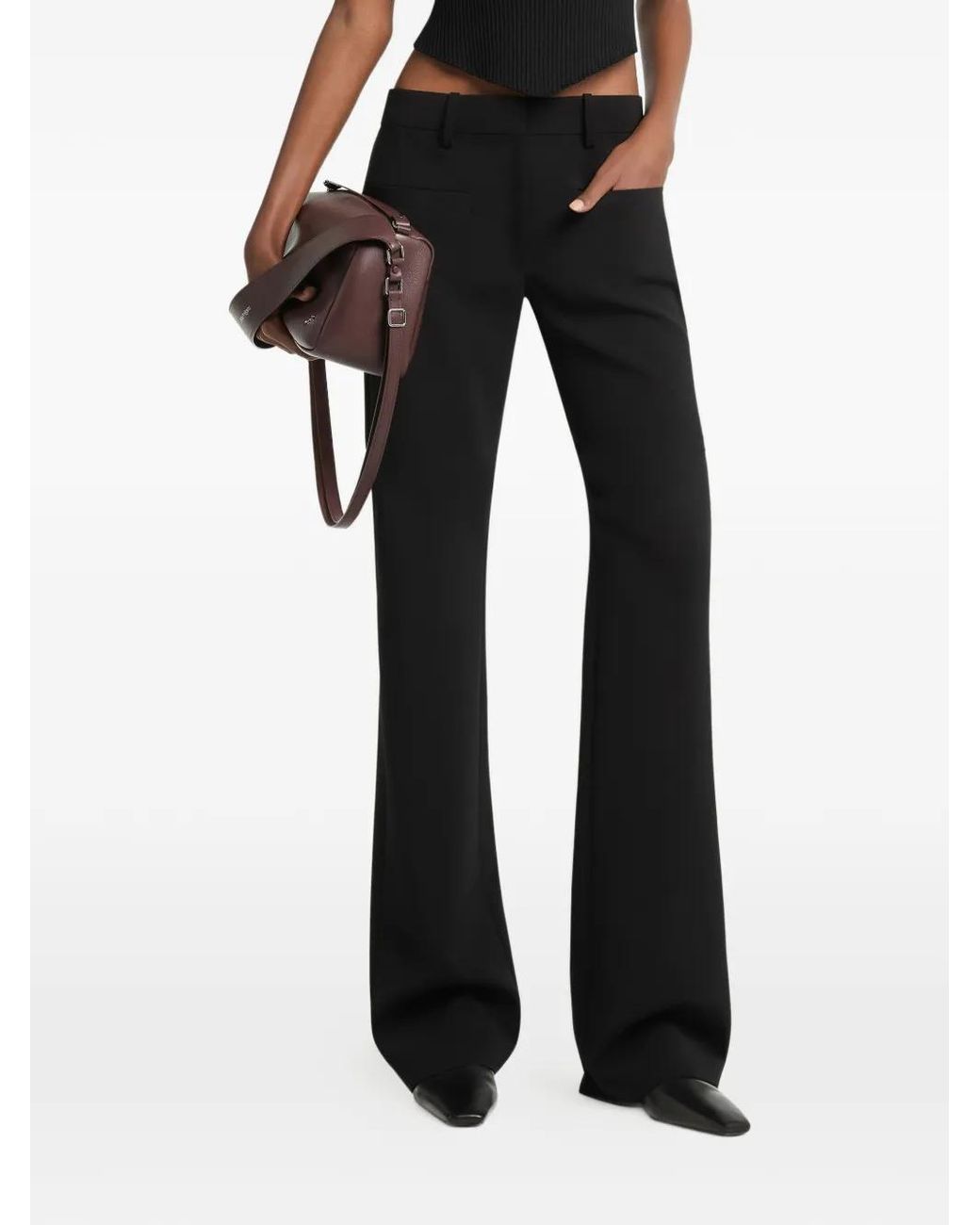 Courreges Bootcut Pantalon in het Black