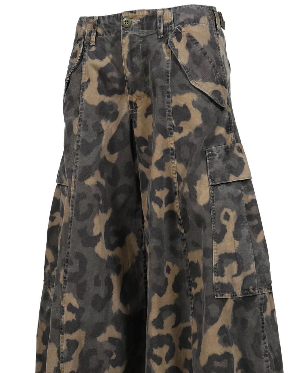 R13 Gray Pantalon Cargo Siouxsie À Imprimé Léopard