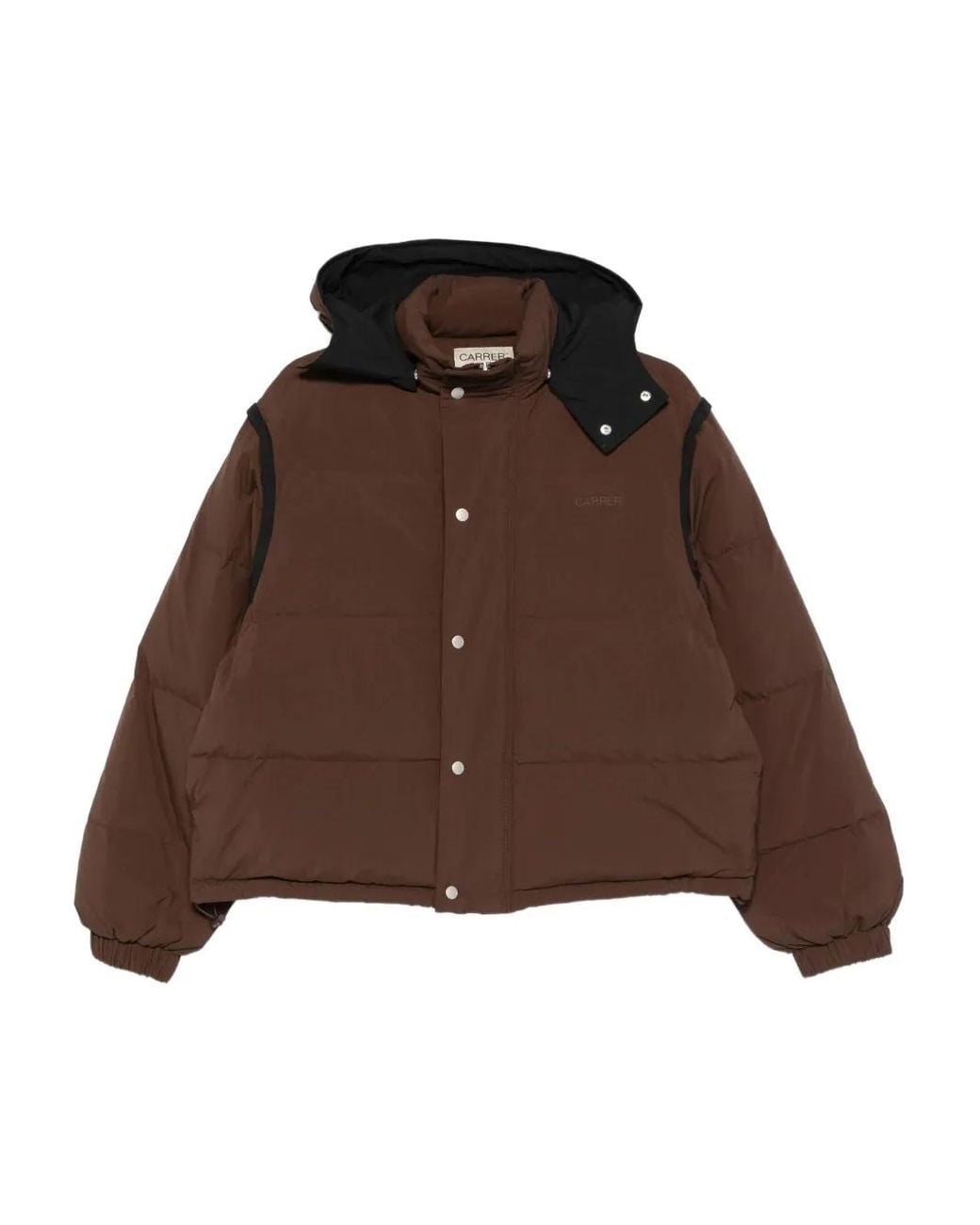 Carrera Brown Buttoned Hooded Padded Jacket for men