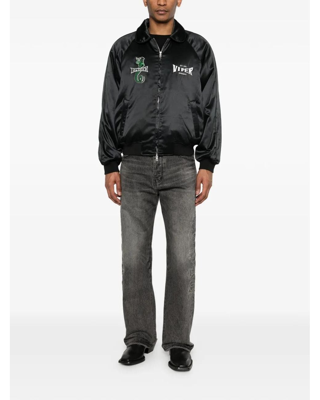 Represent Black Jacket Zip-Front for men