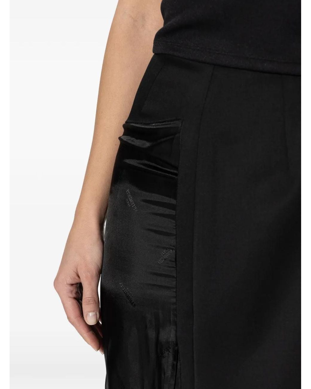 Vetements Black Asymmetric Drape-Panel Skirt