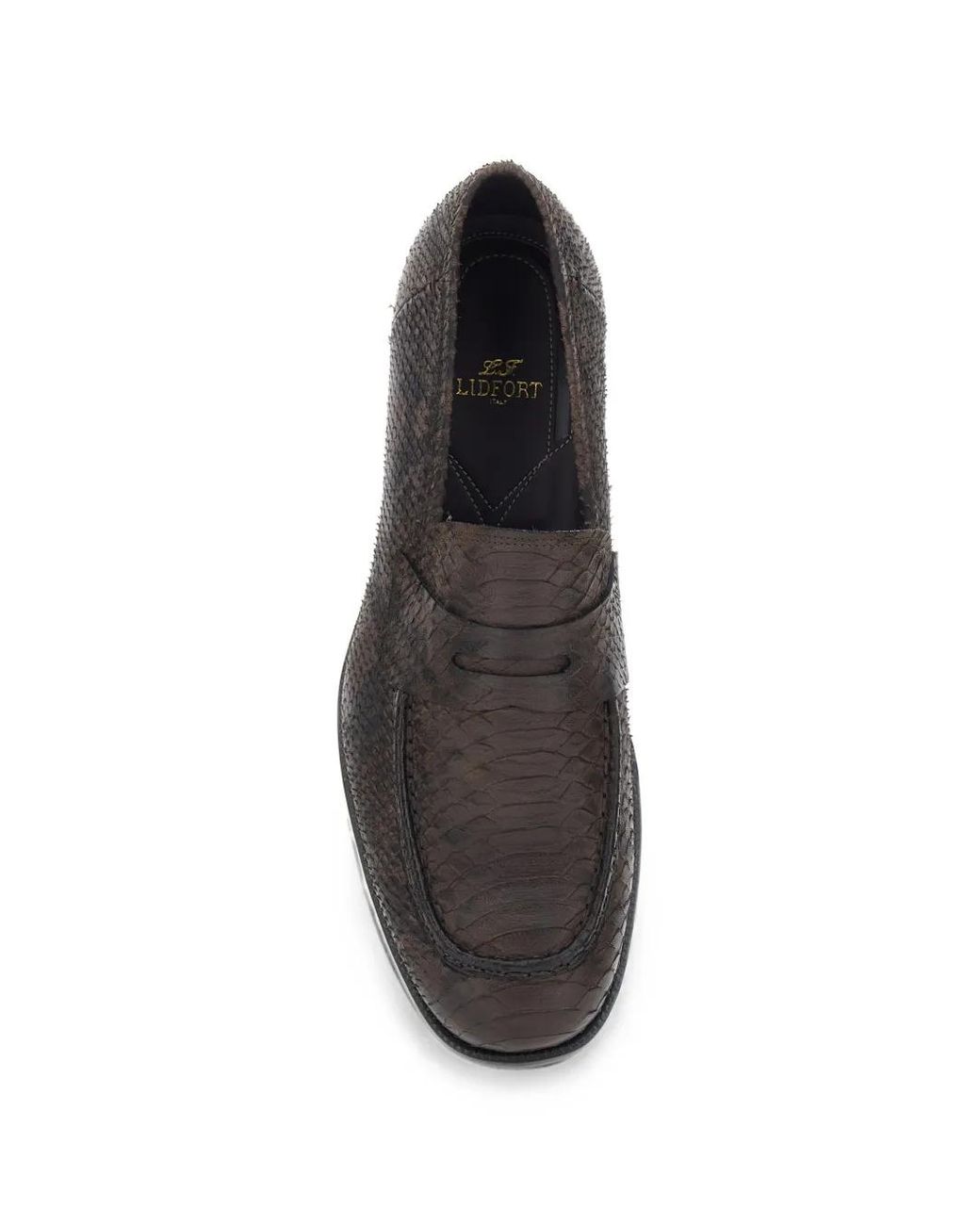 Lidfort Black Snakeskin-Effect Loafers for men