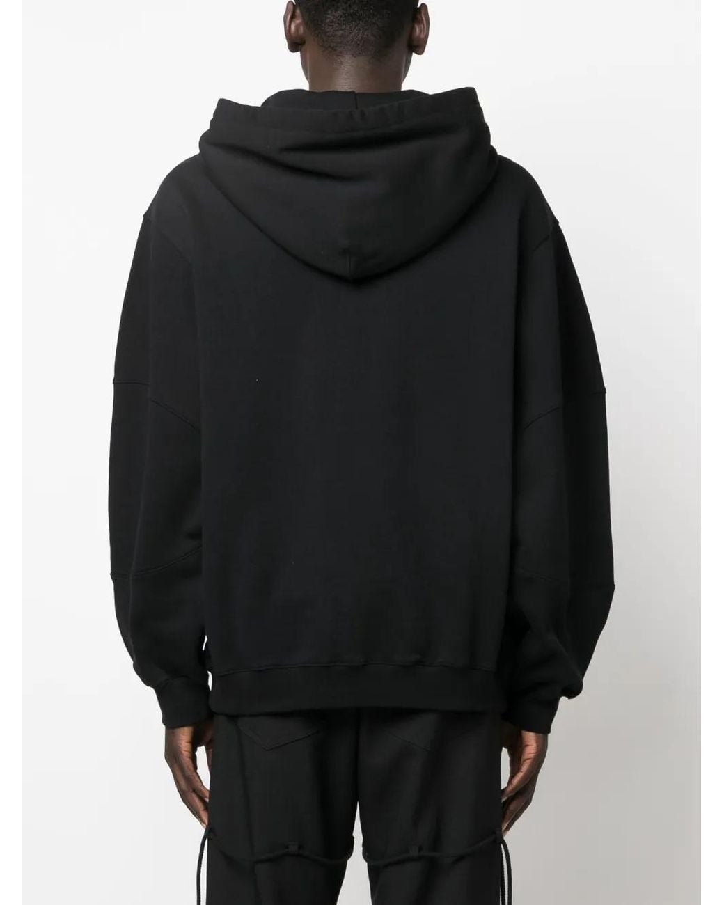 OAMC Black Logo-Patch Cotton Hoodie for men