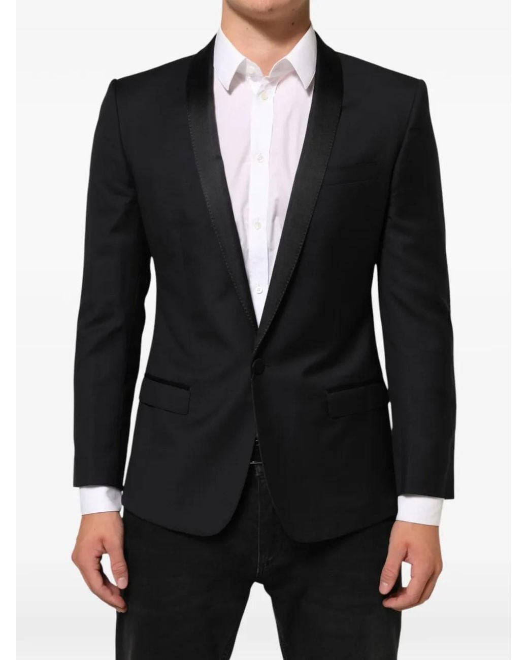 Dolce & Gabbana Black Shawl-Lapel Suit Jacket for men