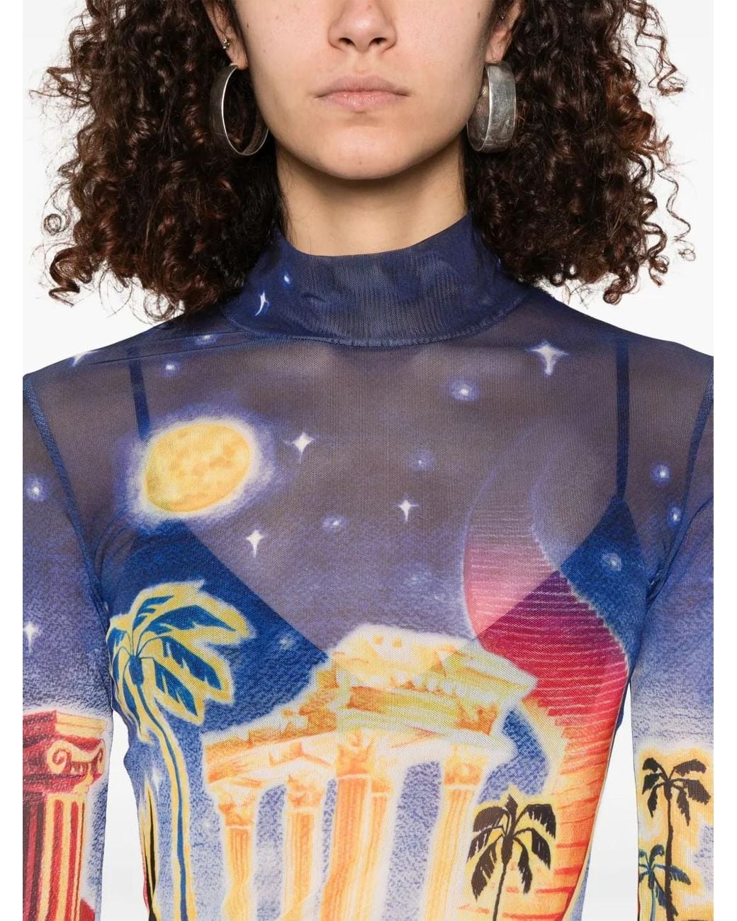 Casablanca Blue T-Shirt With Print