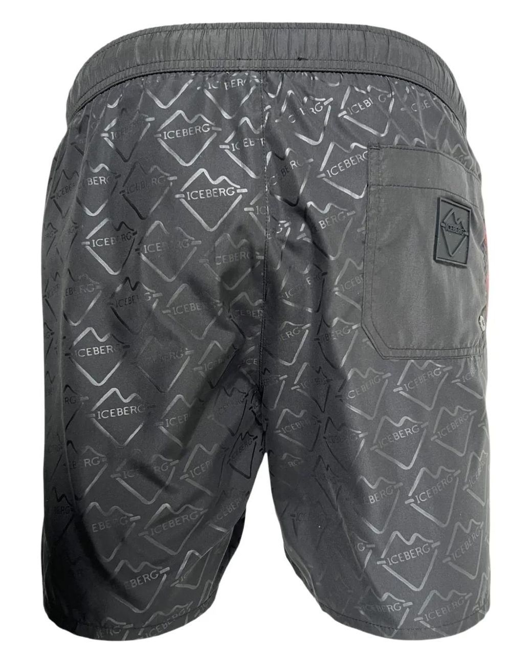 Iceberg Gray Logo-Pattern Swim Shorts for men