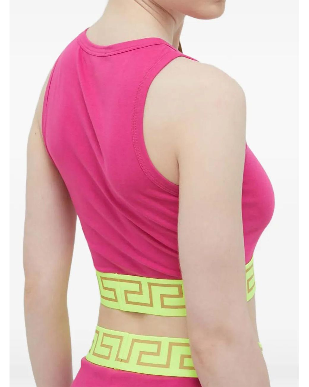 Versace Pink Greca Medusa Top