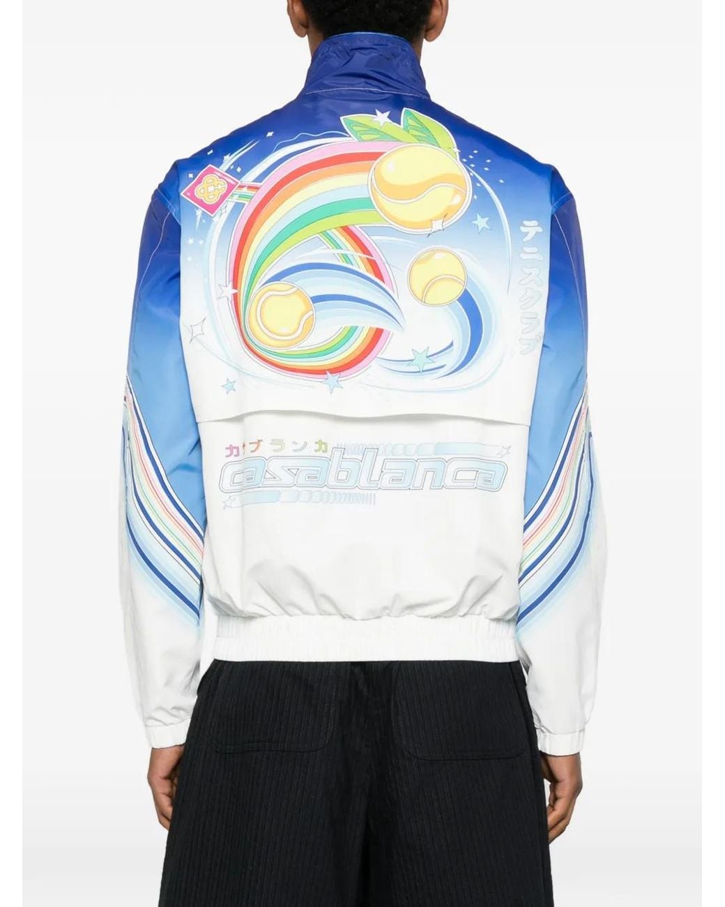 Casablanca Blue Graphic-Zipped Jacket for men