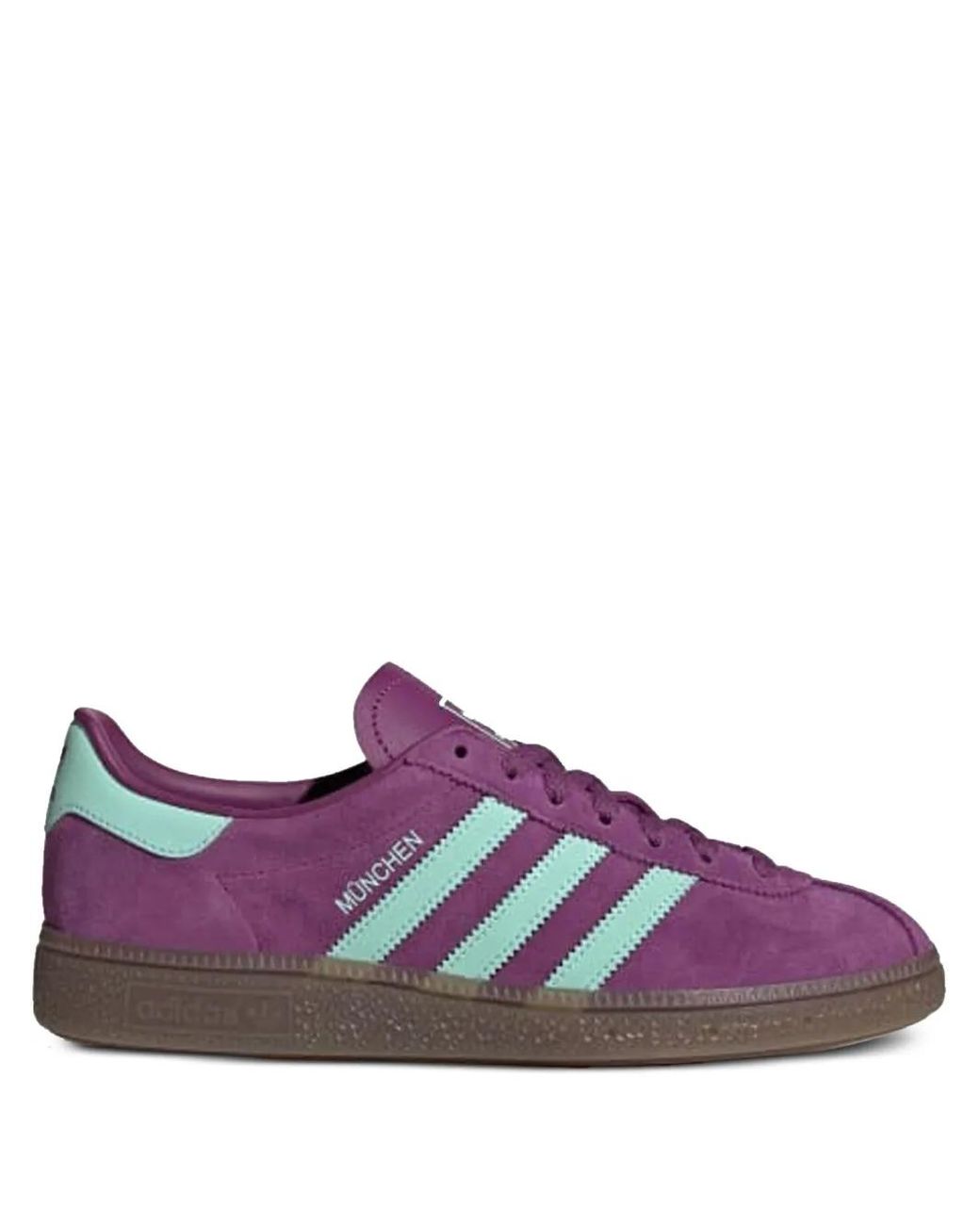 Adidas Purple Three-Stripe München Sneakers