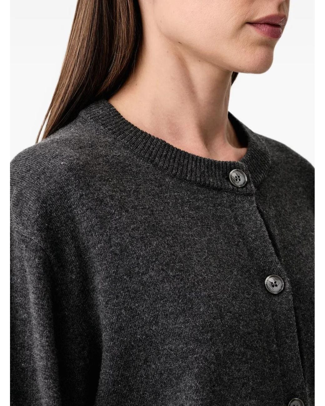 Marc O' Polo Black Ribbed-Trim Button-Up Cardigan