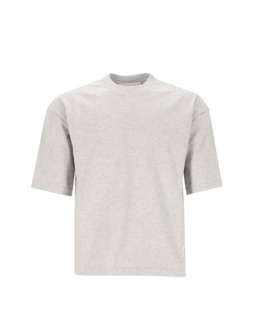 AMI White Logo-Patch T-Shirt