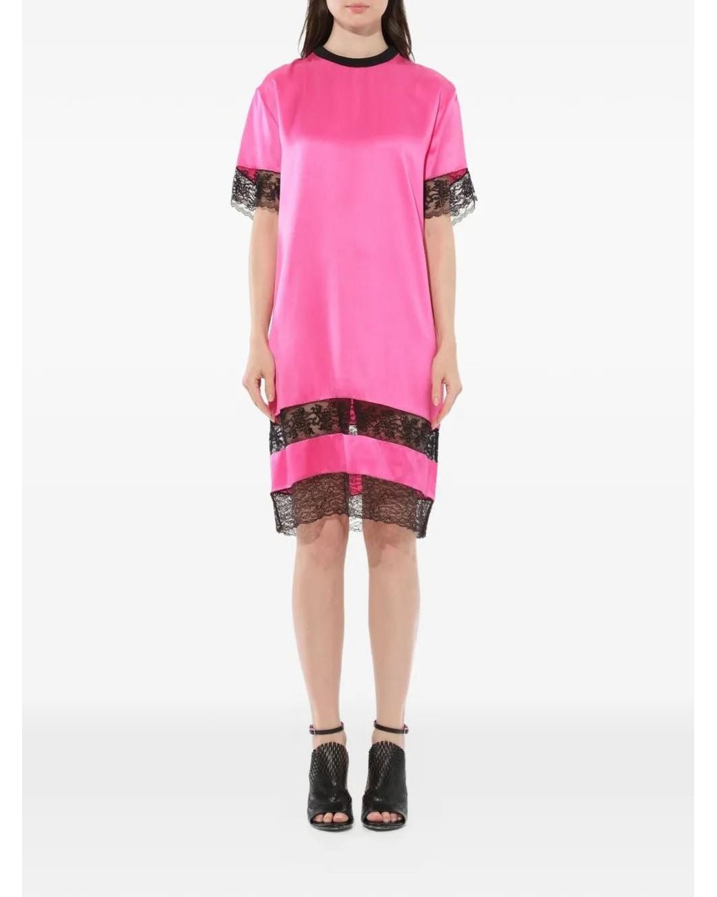 Givenchy Pink Lace Panel T-Shirt Dress