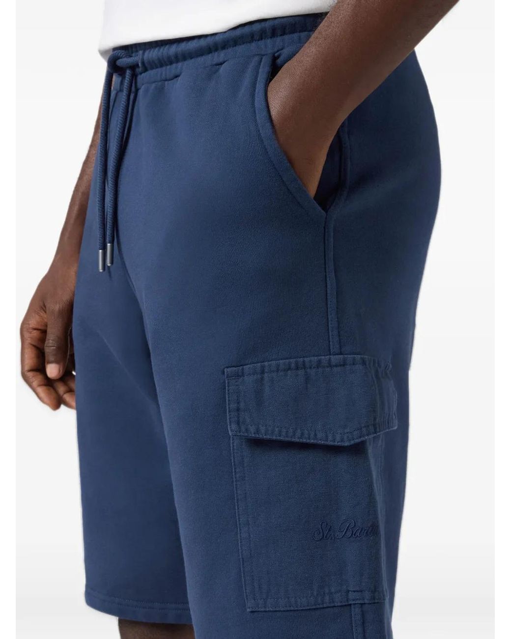Mc2 Saint Barth Blue Cargo-Pocket Shorts for men