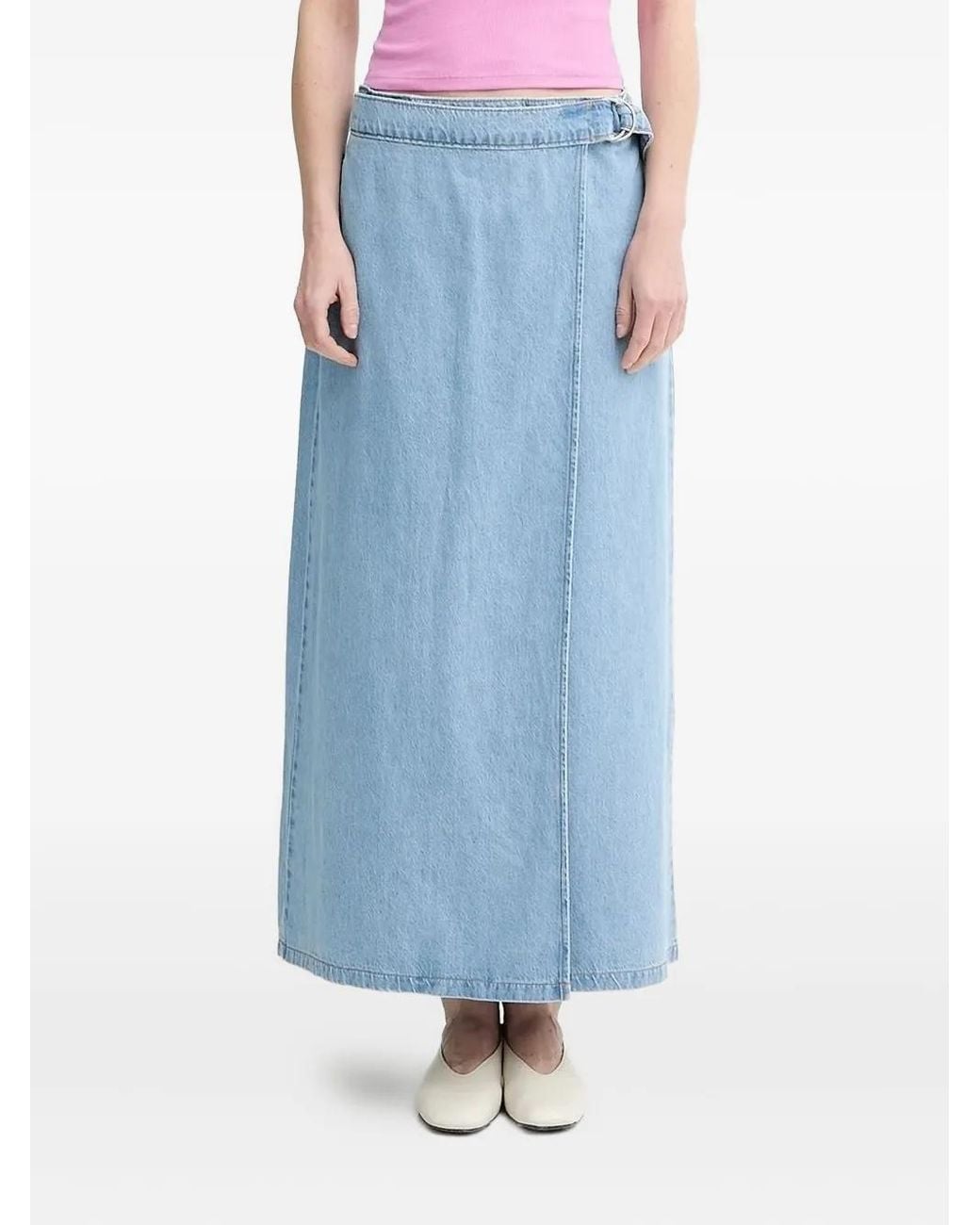 Levi's Blue Belted Wrap Skirt